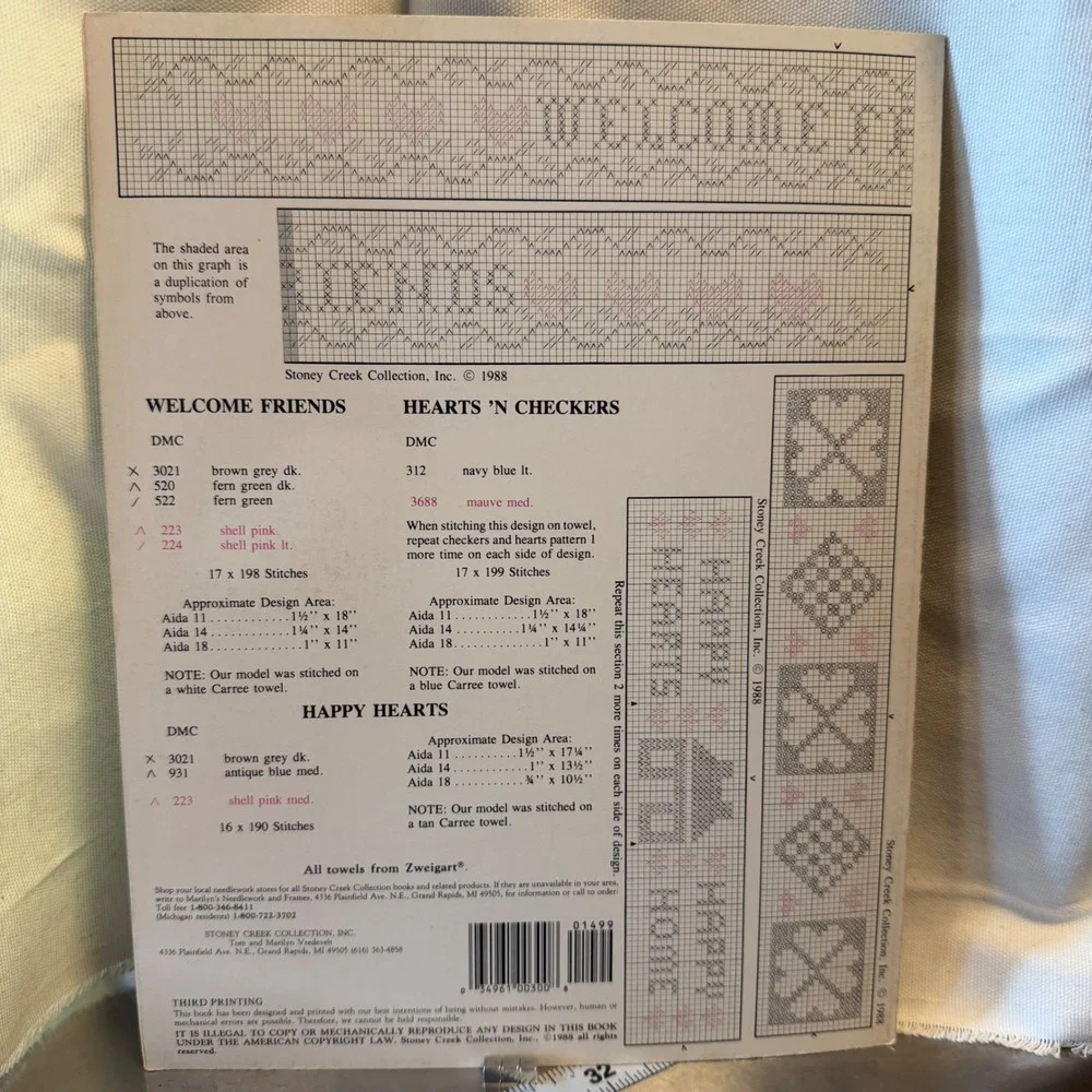 Stoney Creek Collection Border Delights Leaflet‎ 14 Cross Stitch Patterns VTG